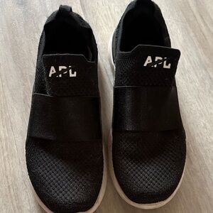 APL Size 7 Black and White Slip-On Sneakers